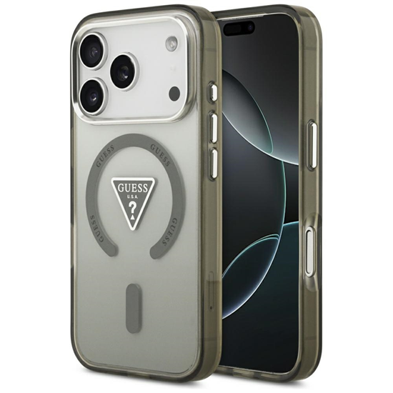 Изображение Guess Apple iPhone 17 Pro Silicone case with MagSafe IML Gradient Triangle Logo Khaki