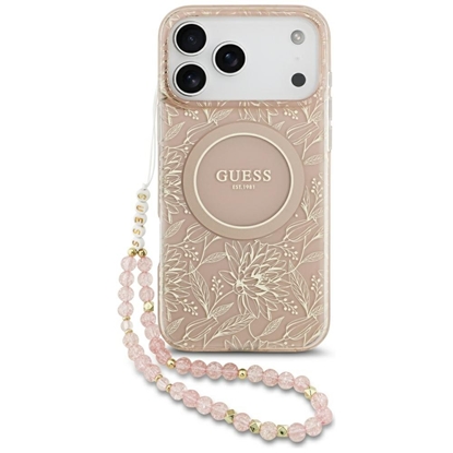 Attēls no Guess IML Flowers Electro Pearl Strap MagSafe Case for Apple iPhone 17 Pro Max