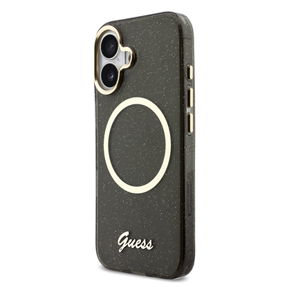 Изображение Guess IML Glitter Script Strap MagSafe Case for iP