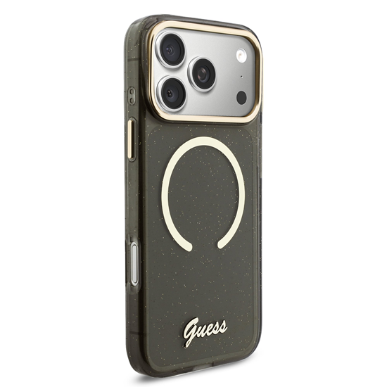 Изображение Guess IML Glitter Script Strap MagSafe Case for iP