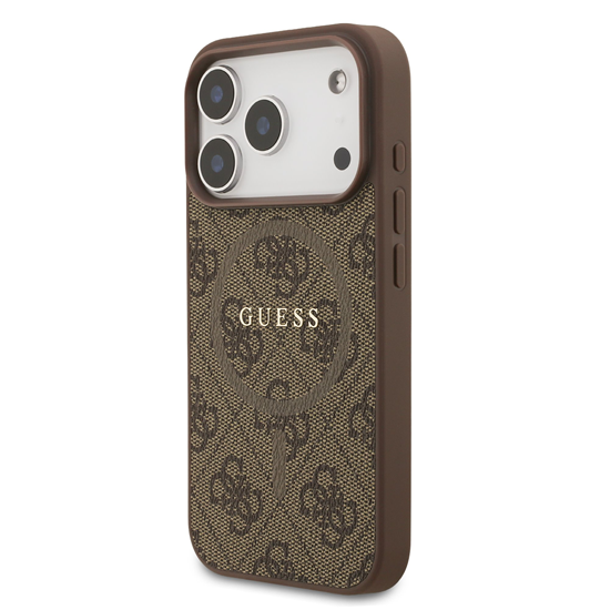 Изображение Guess PU Leather 4G Colored Ring MagSafe Case for iPhone 17 Pro / Brown