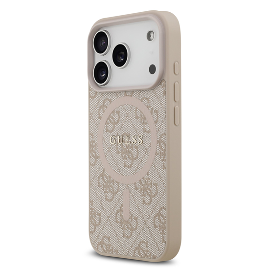 Изображение Guess PU Leather 4G Colored Ring MagSafe Case for iPhone 17 Pro / Pink