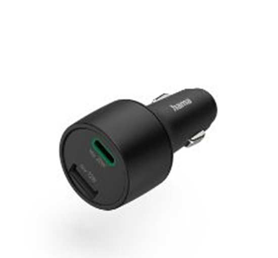 Picture of Hama Car Fast Charger, 1x USB-C, 1x USB-A, PD, 32 W Black