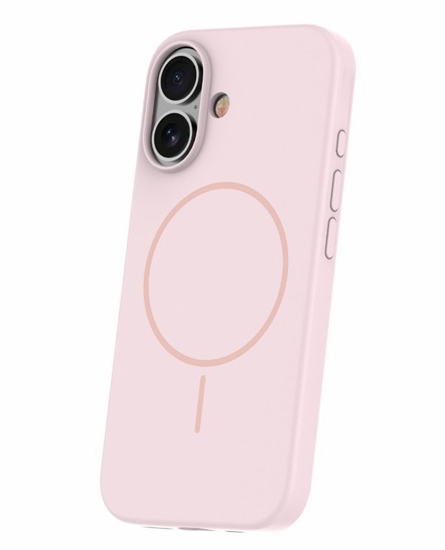 Picture of iLike Apple iPhone 16 Soft Touch Silicone case With Magnetic Light Pink