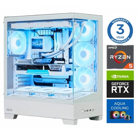 Изображение INTOP AQUA Ryzen 5 7500X3D 16GB DDR5 1TB SSD M.2 NVME RTX5060Ti 16GB no-OS