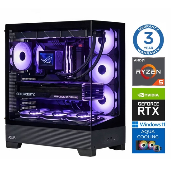 Изображение INTOP AQUA Ryzen 5 7500X3D 16GB DDR5 1TB SSD M.2 NVME RTX5060Ti 16GB WIN11Pro