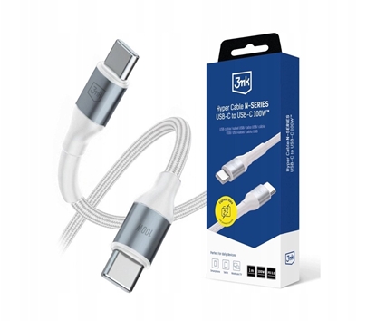 Picture of Kabel USB 3MK USB-C - USB-C 1 m Biay (5903108680387)