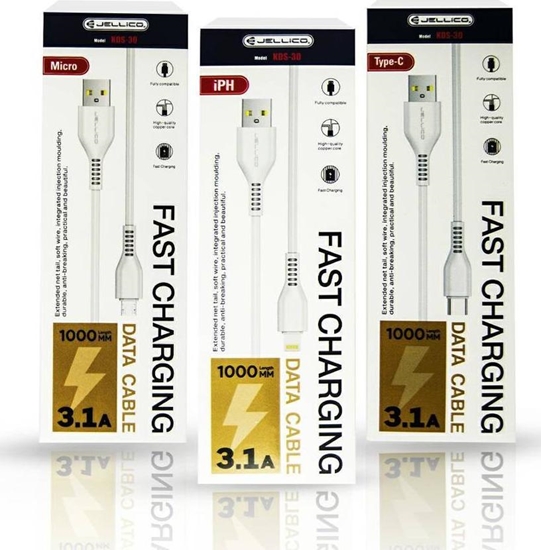 Picture of Kabel USB Jellico USB-A - microUSB 1 m Biay (6972310641201)