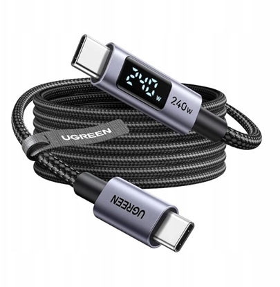 Picture of Kabel USB-C do USB-C UGREEN L530 PD 240W 480Mbps z wywietlaczem 2m (czarny)