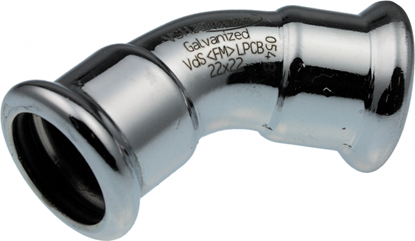 Picture of Karbona līkums 45° 76,1x76,1 i-i (Steel) KAN-therm