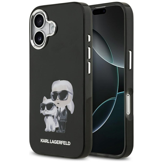 Picture of Karl Lagerfeld IML Aquarelle Karl and Choupette Case for iPhone 17 / Black