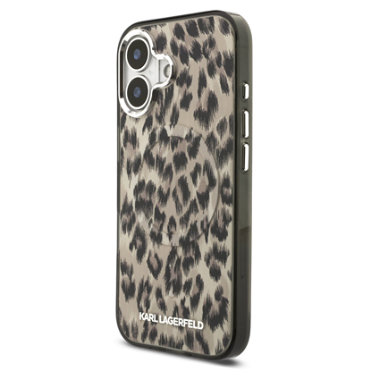 Attēls no Karl Lagerfeld IML Leopard MagSafe Case for iPhone 17 / Brown