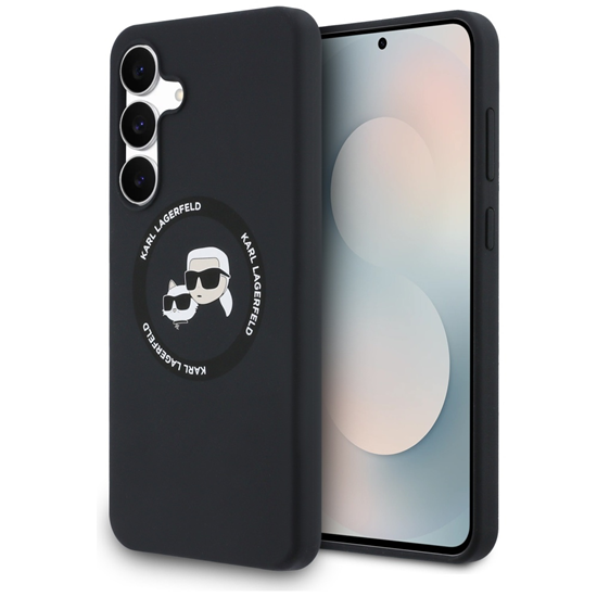 Picture of Karl Lagerfeld Liquid Silicone K&CH Heads MagSafe Case for Samsung Galaxy S25 FE / Black