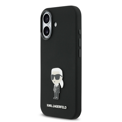 Attēls no Karl Lagerfeld Liquid Silicone Metal Ikonik Case for iPhone 17 / Black