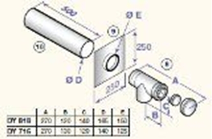 Изображение Katla dūmvadu komplekts D80/125, DY716 (pieslēgšan
