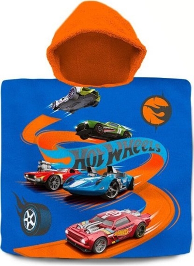 Picture of Kids Euroswan Ponczo Poncho rcznik HOT WHEELS dla dzieci 60x120 kaptur KIDS HW00013