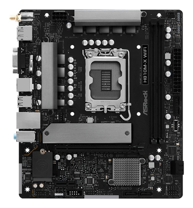 Attēls no Mainboard|ASROCK|Intel H810|LGA 1851 (Socket V1)|micro ATX|RAM DDR5-SDRAM|2xSlots|Wi-Fi Yes|Bluetooth Yes|1xNumber of M.2 (M) slots|H810M-XWIFI
