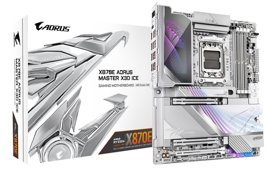 Picture of Mainboard|GIGABYTE|AMD X870E|Socket AM5|ATX|RAM DDR5-SDRAM|4xSlots|Wi-Fi Yes|Bluetooth Yes|5xNumber of M.2 (M) slots|X870E A MASTER X ICE|X870EAMASTERXICE