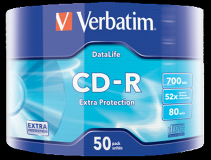 Picture of Matricas CD-R Verbatim Data Life 700MB 1x-52X Extra Protection 50 Pack Wrap Spindle