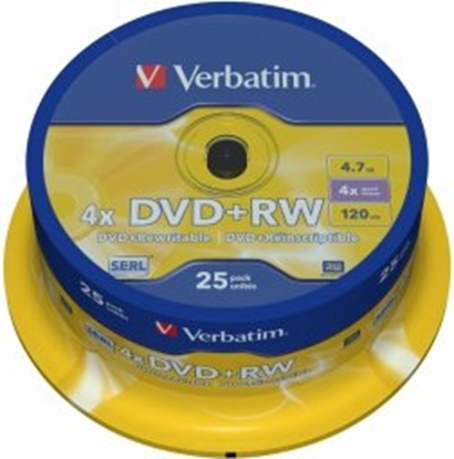 Attēls no Matricas DVD+RW SERL Verbatim DLP 4.7GB 4x 25 Pack Spindle