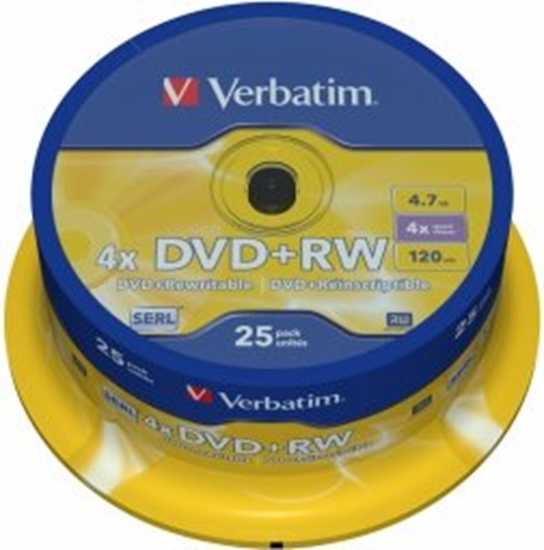 Picture of Matricas DVD+RW SERL Verbatim DLP 4.7GB 4x 25 Pack Spindle