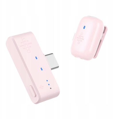 Изображение Mini Bezprzewodowy Mikrofon Krawatowy Hd 100m Do Telefonu Usb Type-c Usb-c / Minipods K1 / Róowy