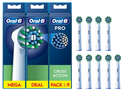 Attēls no ORAL‑B Pro CrossAction Replacement Brush Heads White 9 pcs