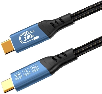 Изображение PREMIUMCORD Kabel USB4 Version2.0 80Gbps 16K@60Hz 240W Thunderbolt 3 a 4 kabel 0,8m