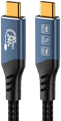 Изображение PREMIUMCORD Kabel USB4 Version2.0 80Gbps 16K@60Hz 240W Thunderbolt 3 a 4 kabel 1,2m