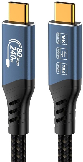 Picture of PREMIUMCORD Kabel USB4 Version2.0 80Gbps 16K@60Hz 240W Thunderbolt 3 a 4 kabel 1,5m