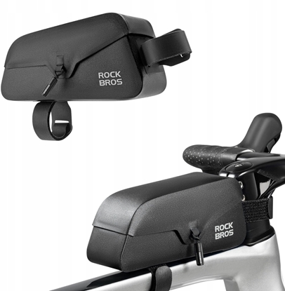 Attēls no RockBros Torba rowerowa Rockbros 30120122002 na ram z magnetycznym zapiciem 0,9L - czarna