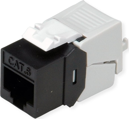 Attēls no Roline Cat.6 (Class E) Keystone Jack SLIM, RJ-45, UTP, tool-free, black