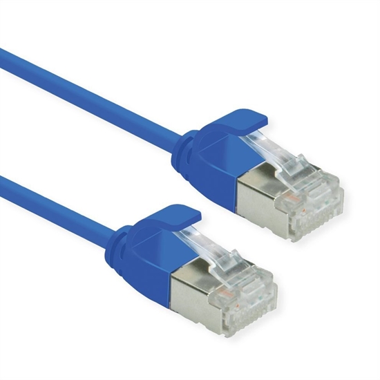 Изображение Roline ROLINE GREEN* F/UTP DataCenter Patch Cord Cat.6A (Class EA), LSOH, bardzo cienki, niebieski, 1 m
