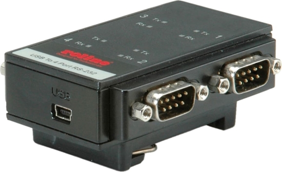 Picture of Roline USB 2.0 to RS232 Adapter, for DIN Rail, 4 Ports