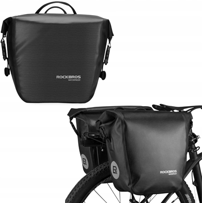 Attēls no Sakwa rowerowa Rockbros AS-003-1BK wodoodporna z paskiem na rami monta przód/ty 10-14l - czarna