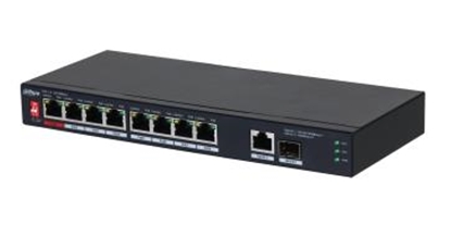 Picture of Switch|DAHUA|PFS3110-8ET1GT1GF-96|Desktop/pedestal|8x10Base-T / 100Base-TX|1x10Base-T / 100Base-TX / 1000Base-T|2x1000Base-T|PoE ports 8|96 Watts|DH-PFS3110-8ET1GT1GF-96