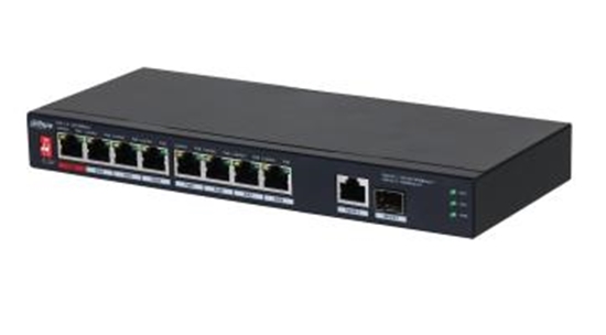 Изображение Switch|DAHUA|PFS3110-8ET1GT1GF-96|Desktop/pedestal|8x10Base-T / 100Base-TX|1x10Base-T / 100Base-TX / 1000Base-T|2x1000Base-T|PoE ports 8|96 Watts|DH-PFS3110-8ET1GT1GF-96
