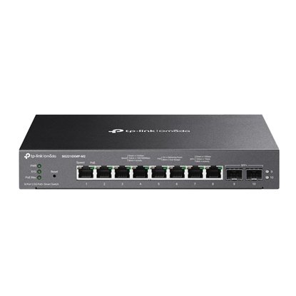 Изображение Switch|TP-LINK|Type L2|Desktop/pedestal|8x2.5GbE|2xSFP+|PoE+ ports 8|160 Watts|SG2210XMP-M2