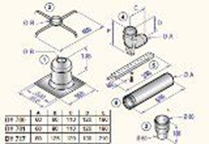 Attēls no Šahtas dūmvada komplekts no D60/100 uz D80, DY701,