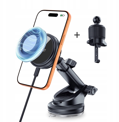 Picture of TECH-PROTECT V9 ARCTICBOOST MAGNETIC MAGSAFE DASHBOARD & VENT CAR MOUNT WIRELESS CHARGER 25W QI2.2 BLACK