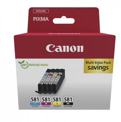 Изображение Tintes kasete Canon CLI-581 Multipack Black/Cyan/Magenta/Yellow
