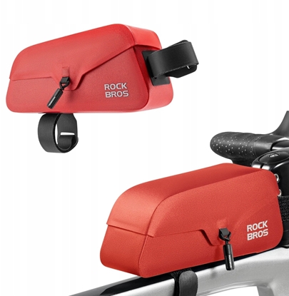 Attēls no Torba rowerowa Rockbros 30120122004 na ram wodoodporna z magnetycznym zapiciem 0,9L - czerwona