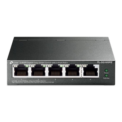 Attēls no TP-LINK 5-Port Gigabit Easy Smart PoE Switch with 4-Port PoE+