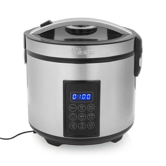 Изображение Tristar Digital Rice and Steam Cooker | RK-6138 | 900 W | 2.2 L | Number of programs 7 | Grey