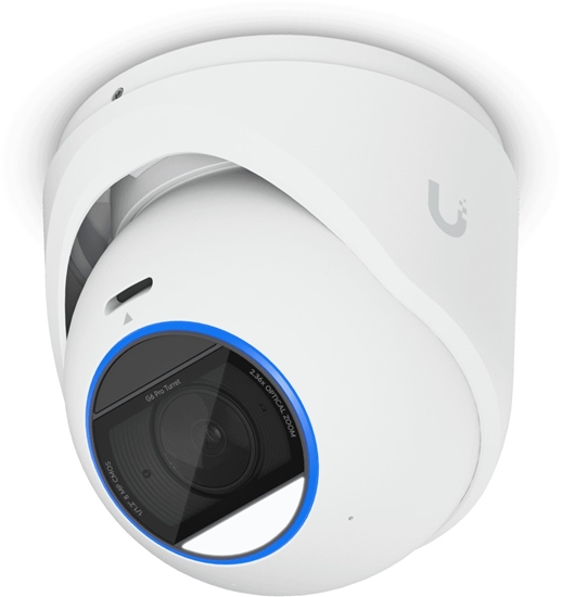 Picture of Ubiquiti UVC-G6-Pro-Turret-W All-weather tamper-resistant 4K PoE+ camera with a Multi-TOPS AI engine, 2.36x optical zoom, and a large 1/1.2" CMOS sensor for exceptional low-light clarity and long-range IR night vision