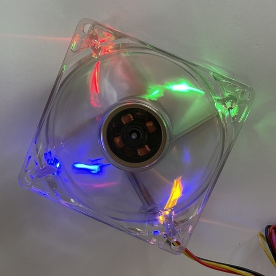 Изображение Wentylator EuroCase EUROCASE wentylator 80mm, 12V/0,15A, podwietlany RGB (3-pin)