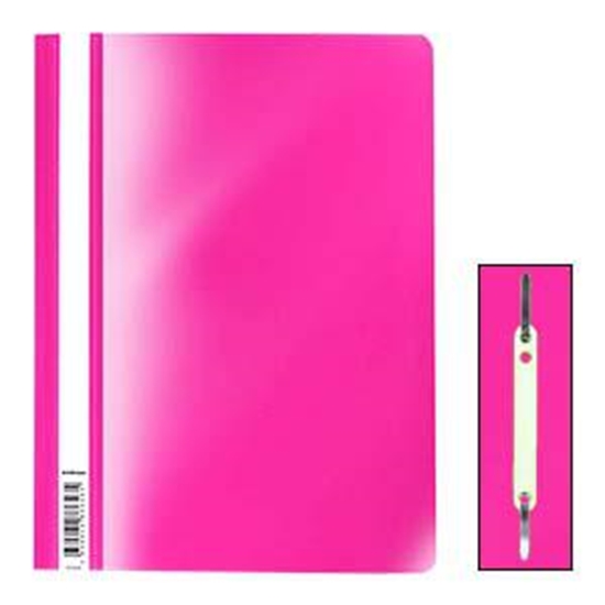 Picture of *Ātršuvējs A4 neon rozā ar caurspīdīgu vāku