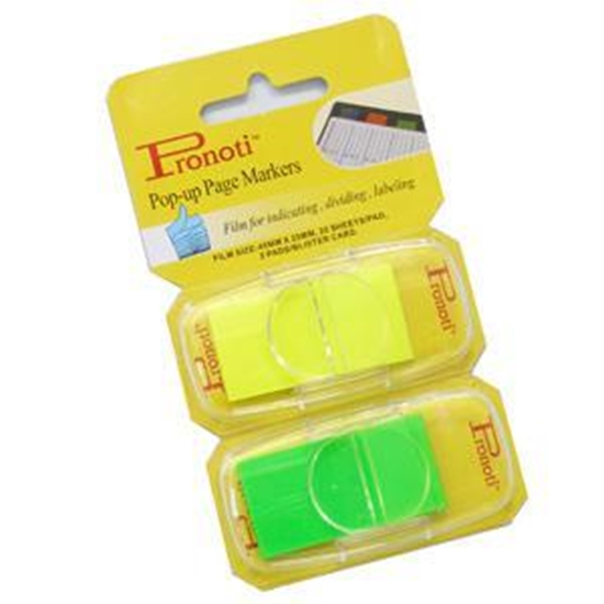 Изображение *Indeksi 25x48mm 2 krās.x20 gab.dzelteni/zaļi