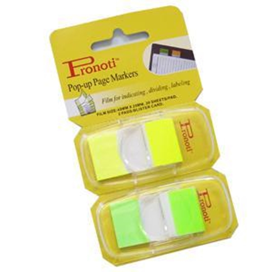 Picture of *Indeksi 25x48mm 2 krās.x20 gab.dzelteni/zaļi