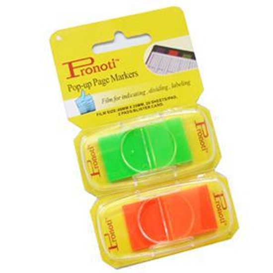 Picture of *Indeksi 25x48mm 2 krās.x20 gab.zaļi/oranži